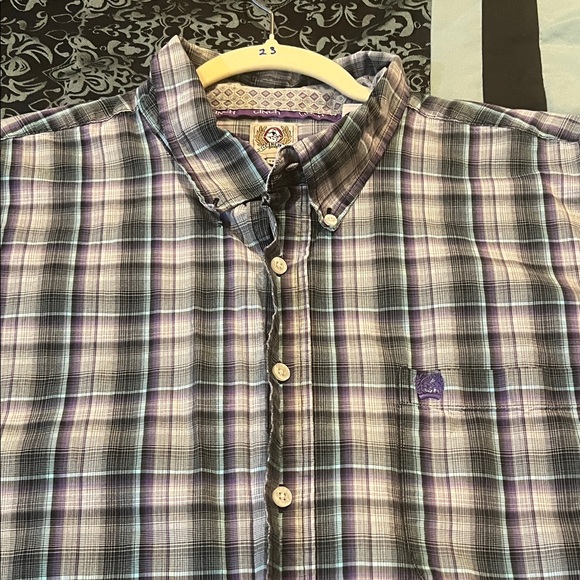 Cinch Purple & Gray Plaid Button-Down Shirt - Picture 6 of 10